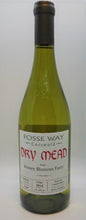 Load image into Gallery viewer, a green glass bottle of mead with a cork closure and black shrink neck capsule. A front label saying Fosse Way Cotswold Dry Mead, Vintage 2016, 750ml, alcohol by volume 12%, made with Cotswold Honey , Product of England.
